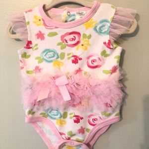 6 month floral tutu onesie